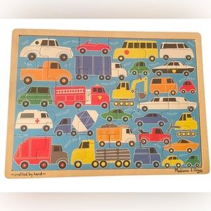 Melissa & Doug Toddler Kids Cars and Trucks Wooden 24 Piece Puzzle